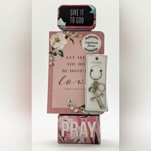 Inspirational Journal, Prayer Box, Cross Keychain/Charm & Magnet Bundle
